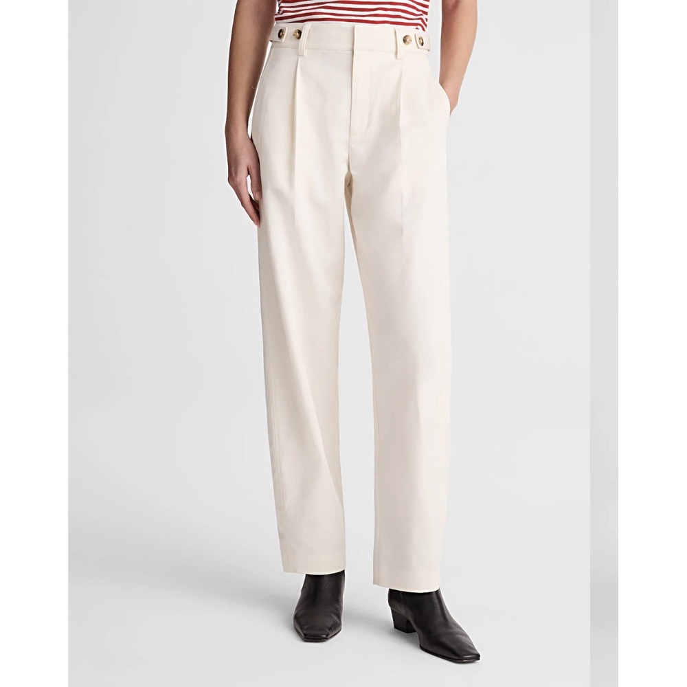 Madewell The Short Barrel Leg Trouser Pant Womens 2S Cream Twill FLAW NWT